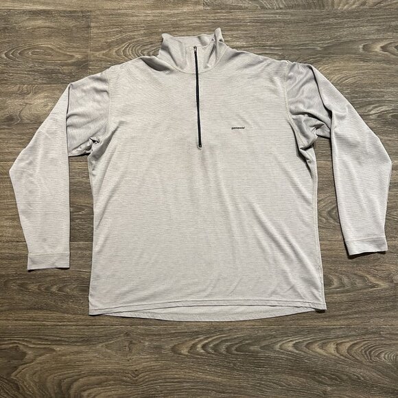 VTG Patagonia Large Capilene Half Zip Long Sleeve Pullover Gray Shirt USA Made - Picture 10 of 12